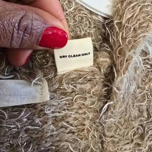 Anthropologie Sleeping on Snow Fuzzy Hooded Cardigan Tan S Soft Cozy Open Front - Picture 5 of 15